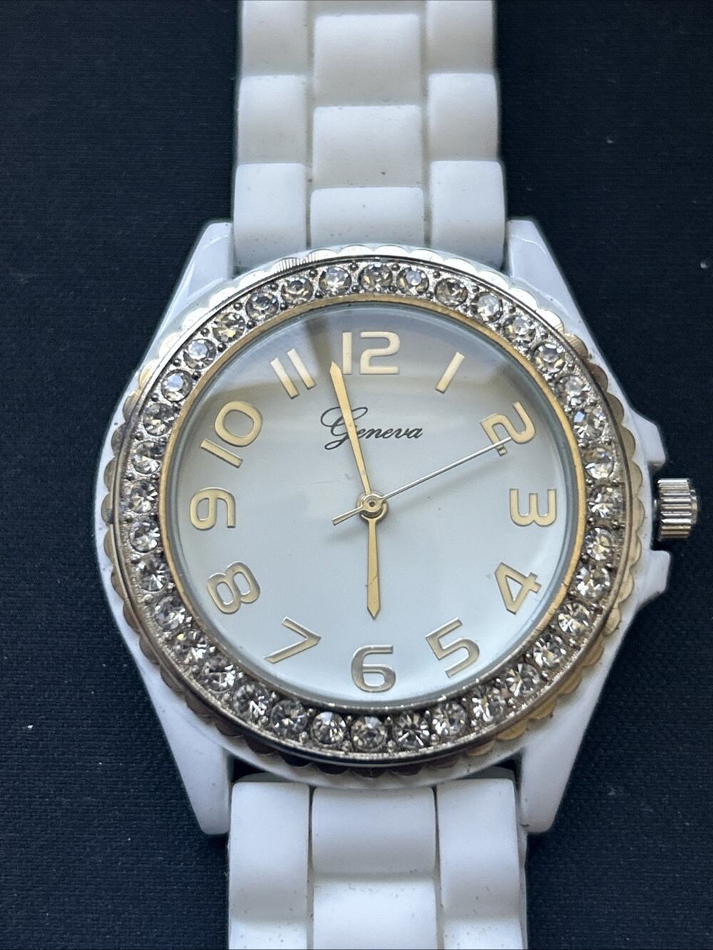Geneva White Dial And Band Gold Tone Case Women’s Quartz Watch